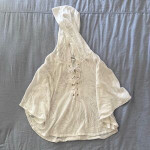 Victoria’s Secret Poncho Style Swim Cover Up - Small, White